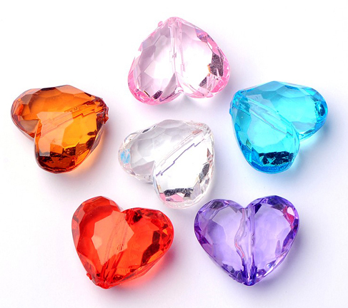 Faceted Hearts (Assorted Colors)