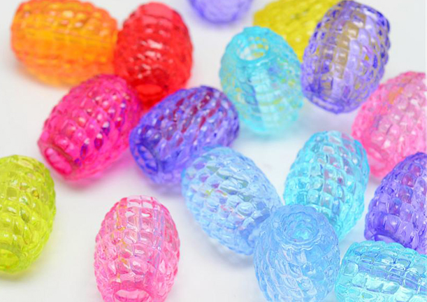 Transparent Barrel Beads