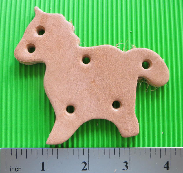 Leather Horse with Six 3/16 Holes