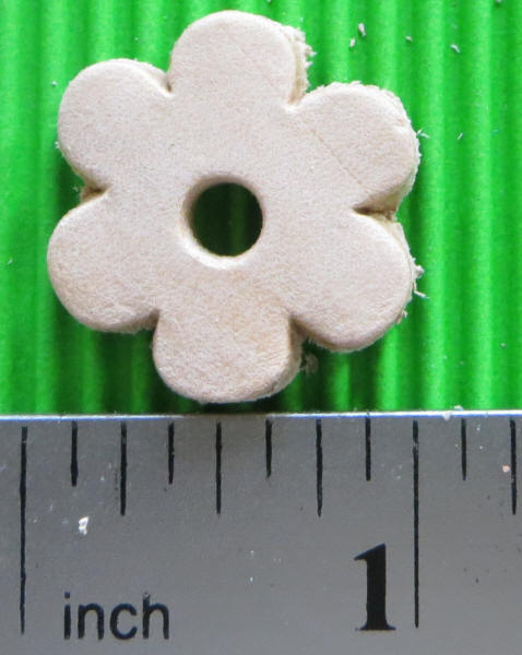 Leather Flower 1" diameter with 3/16 Hole
