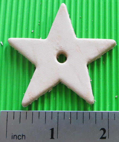 Leather 2" Star with 3/16 Hole