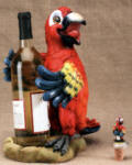 Parrot Wine Bottle Holder with Topper