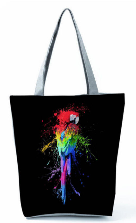 Artsy Macaw Zippered Tote Bag