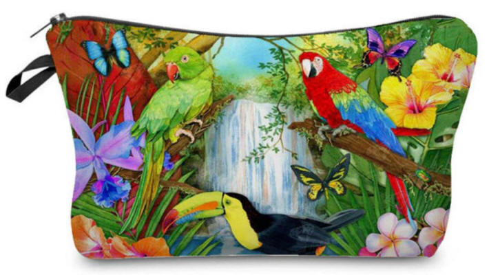 Tropical Zippered Cosmetic Bag