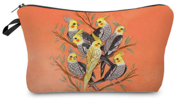 Cockatiels Zippered Cosmetic Bag