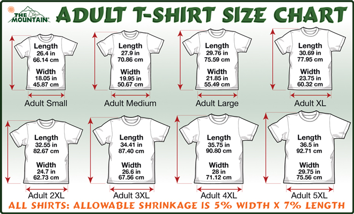 X Large Size Chart x-large-size-chart