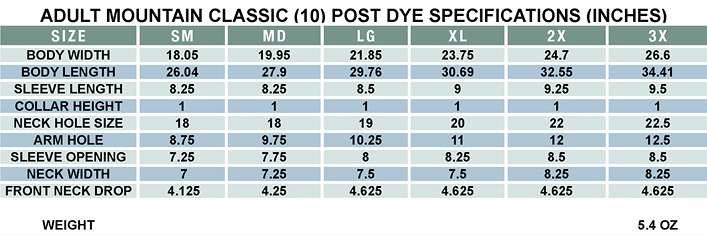 Youth Size T Shirt Conversion Chart